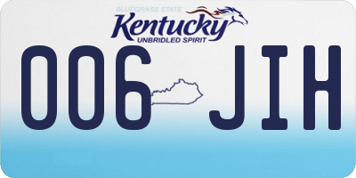 KY license plate 006JIH
