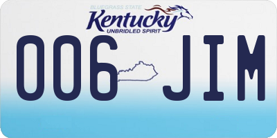 KY license plate 006JIM