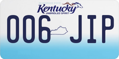 KY license plate 006JIP