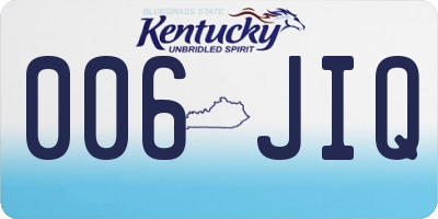 KY license plate 006JIQ