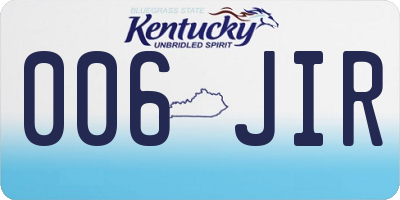 KY license plate 006JIR