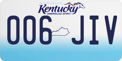 KY license plate 006JIV