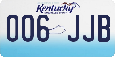 KY license plate 006JJB