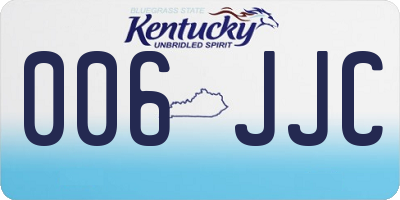 KY license plate 006JJC