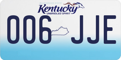 KY license plate 006JJE