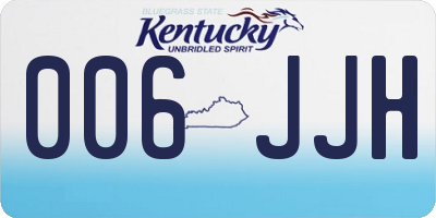 KY license plate 006JJH