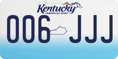 KY license plate 006JJJ