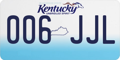 KY license plate 006JJL