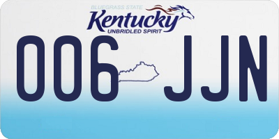 KY license plate 006JJN