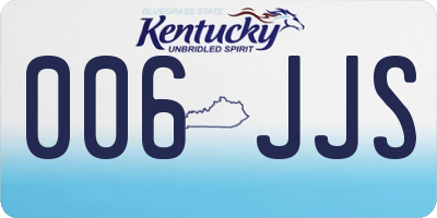 KY license plate 006JJS