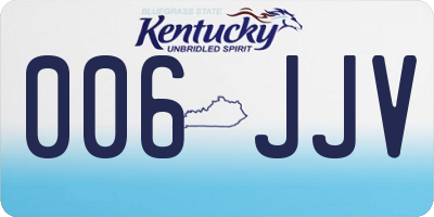 KY license plate 006JJV