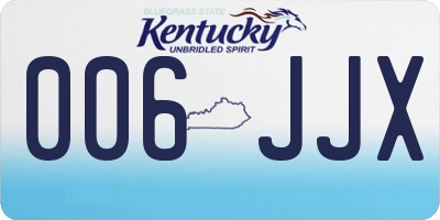 KY license plate 006JJX