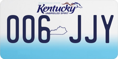 KY license plate 006JJY