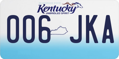 KY license plate 006JKA
