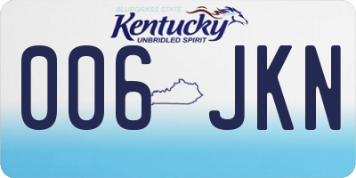 KY license plate 006JKN