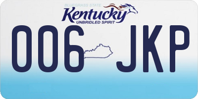 KY license plate 006JKP
