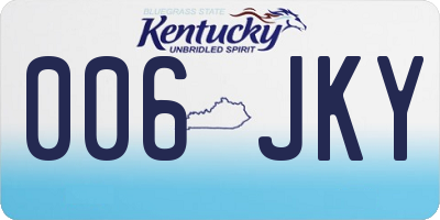 KY license plate 006JKY