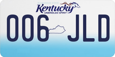 KY license plate 006JLD
