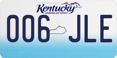 KY license plate 006JLE