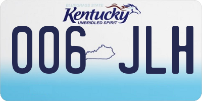 KY license plate 006JLH