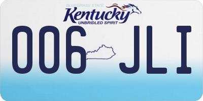 KY license plate 006JLI