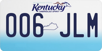 KY license plate 006JLM