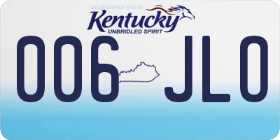 KY license plate 006JLO