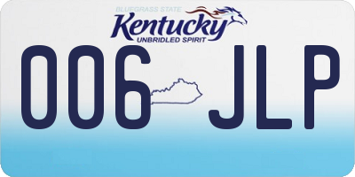 KY license plate 006JLP