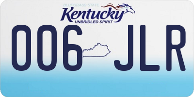 KY license plate 006JLR