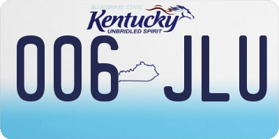 KY license plate 006JLU