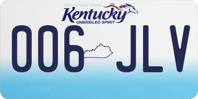 KY license plate 006JLV