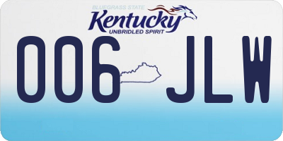 KY license plate 006JLW