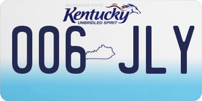 KY license plate 006JLY