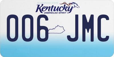 KY license plate 006JMC