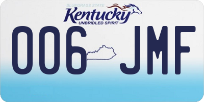 KY license plate 006JMF