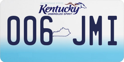 KY license plate 006JMI