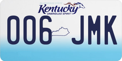 KY license plate 006JMK