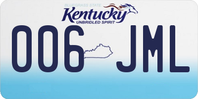 KY license plate 006JML