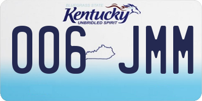 KY license plate 006JMM