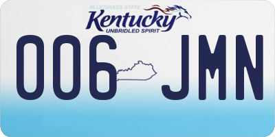 KY license plate 006JMN