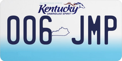 KY license plate 006JMP