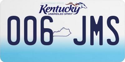 KY license plate 006JMS