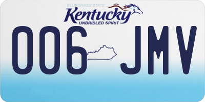 KY license plate 006JMV