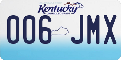 KY license plate 006JMX