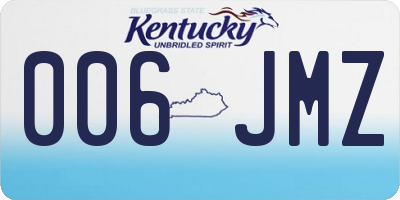 KY license plate 006JMZ