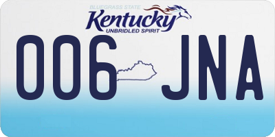 KY license plate 006JNA