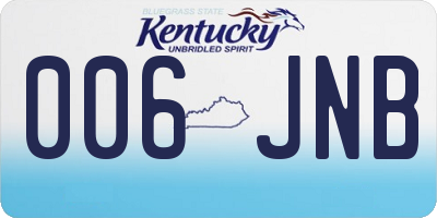 KY license plate 006JNB