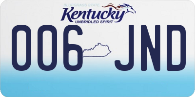 KY license plate 006JND