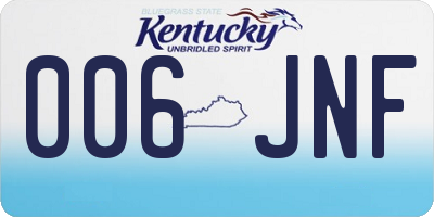 KY license plate 006JNF