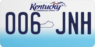 KY license plate 006JNH